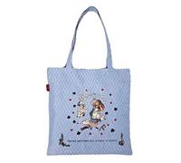 Signare Flat Tote Bag Woven Tapestry Design (FLAT-) (Alice in Wonderland Tea Party)