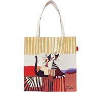 Signare Flat Tote Bag Woven Tapestry Design (FLAT-) (Resina Cat Cappia)