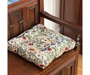 Signare Floral Tapestry Seat Cushion, Morning Garden Design, 40 x 40 x 7 cm, Medium (BOOST-MD-MGD)