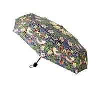 Signare Folding Lightweight Windproof Umbrella for Women Sun Parasol Designs (Strawberry Thief Blue, UM-SHFO-STBL)