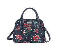 Signare Frida Kahlo Handbag - Poppy Floral Design - Stylish & Spacious Faux Leather Shoulder Bag - Artistic Fashion Statement for Women(Frida Kahlo Poppy in Black backdrop)