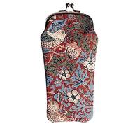 Signare Glasses Pouch Case Stawberry Thief Red