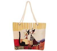 Signare Large Tote Bag for Women with Strong Cotton Handles, Lightweight Beach Bag with Zip Closure & Inner Zip, Picnic Bags