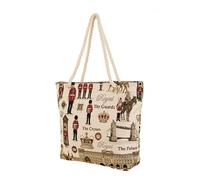 Signare Large Tote Bag for Women with Strong Cotton Handles, Lightweight Beach Bag with Zip Closure & Inner Zip, Picnic Bags