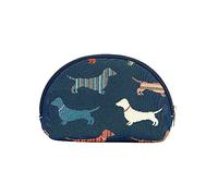 Signare Lightweight Travel Makeup Bag, Toiletry Bag, Compact Zip, Dachshund | 100% Tapestry Polyester Cosmetic Bag, Zip Closure, 21 x 14 x 7 cm, Lightweight 150 g, Ideal for Makeup, Toiletries & Travel
