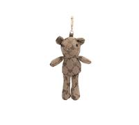 Signare London Bag Charm Keyring Accessory - B-Loved Beige Monogram Teddy Bear Signare London Beige