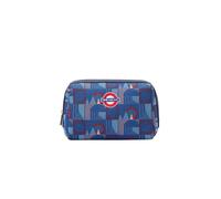 Signare London Beauty Toiletry Bag - Piccadilly Moquette ‘Mind the Gap' in Blue