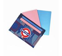 Signare London Card Holder Wallet, TfL Official Licensed Piccadilly Moquette with Embroidered Mind the Gap - Compact Card Case with Coin Pocket Women, Men - 4 Card Slots, Slim Travel Card Holder