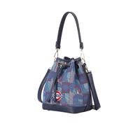 Signare London Handbag for Women - Drawstring Bucket Bag | London underground Piccadilly Moquette with Mind the Gap Emblem | London Tube Small Shoulder & Crossbody Bag with Adjustable Strap