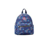 Signare London Small Women’s Rucksack - Piccadilly Moquette Design with Embroidered Mind the Gap Emblem | Compact Backpack for Casual Outings, Shopping & City Use | Padded Straps & Carry Handle