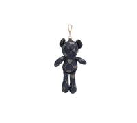 Signare London Women's Bag Charm Keyring Accessory - B-Loved Blue Denim Monogram Teddy Bear Signare London Blue