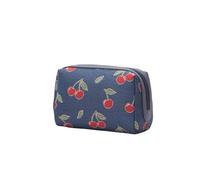 Signare London Women's Beauty Toiletry Bag - Cherry Print Blue