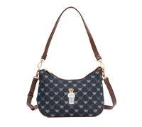 Signare London Women's Women's Moon Handbag - B-Loved Blue Denim Monogram Teddy Bear in Dark Blue Signare London Dark Blue One Size