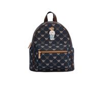 Signare London Women's Women's Small Backpack - B-Loved Blue Denim Monogram Teddy Bear Signare London Blue