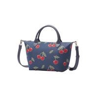 Signare London Women's Women's Top Handle Grab Bag - Cherry Print Blue Signare London Blue One Size