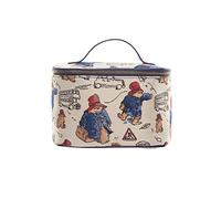 Signare Makeup Bag, Toiletry Bag, Large Capacity, Zip Lid, Paddington Bear | Tapestry Make up Bag & Toiletry Bag with Zip Lid, 6 Brush Straps, Patterned Lining, Reinforced Base; 23 x 15 x 15 cm, 0.15 kg