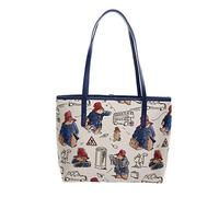 Signare Paddington Bear Large Premium Woven Tapestry Reusable Shopper Tote Shoulder Handbag with Top Handles - One Size Measures approx. 43cm (W) x 27.5cm (H) x 15cm (D)