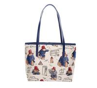 Signare Paddington Bear Large Premium Woven Tapestry Reusable Shopper Tote Shoulder Handbag with Top Handles - One Size Measures approx. 43cm (W) x 27.5cm (H) x 15cm (D)