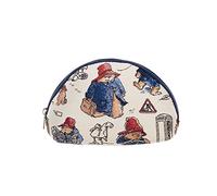 Signare - Paddington Bear Tapestry Cosmetic Bag | Eco-Friendly Woven Fabric | Zipped Main Compartment with Inner Pocket | Gift-Ready Paddington Tag, Blue, One Size, Woven Tapestry