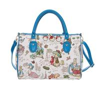 Signare Paddington Bear Tapestry Travel Bag, Blue and Red Pattern, Shoulder Strap
