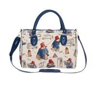 Signare Paddington Bear Tapestry Travel Bag, Blue and Red Pattern, Shoulder Strap