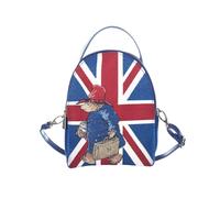 Signare - Paddington Bear Union Jack Tapestry Mini Backpack | Eco-Friendly & Vegan-Friendly | Adjustable Strap for Versatility | 3 Zipped Compartments, Blue/Red/White, One Size, Woven Tapestry