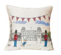 Signare Peter Rabbit London Cushion Cover, Double-Sided Design, Cotton Trimming, 45 x 45 cm, White (Victorian Peter Rabbit, CCOV-BP-VICTORIAN_FBA)