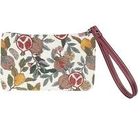 Signare Pomegranate and Lemon Tapestry Wristlet, Decorative Floral Scene Design, Brown Strap (Pomegranate and Lemon, WRIS-POMEGRA)