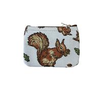 Signare Small Zip Coin Purse - Squirrel Nutkin in Beige Signare Beige One Size