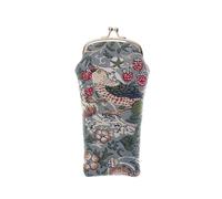 Signare Strawberry Thief Tapestry Glass Case, William Morris Design, Grey Floral Pattern (Strawberry Theif Grey, GPCH-STGR)