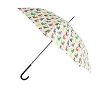 Signare Stylish Stick Umbrella Cheeky Cat Pop-Art Inspired Design, Windproof, Lightweight Slimline, Automatic Opening, Rainy Day or Sun Parasol