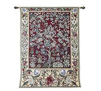 Signare Tapestry Art Wall Hanging Decoration Inspired by William Morris - Tree of Life (Tree of Life Red, 103cm x 138cm)