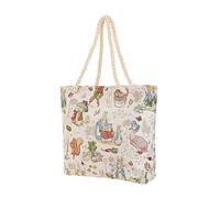 Signare Tapestry Beach Bag, Rope Handle and Zip Colsure (BEACH) (Peter Rabbit)