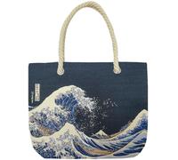 Signare Tapestry Beach Tote Bag, Great Wave Off Kanagawa,British Museum Design with Rope Handles (Great Wave Off Kanagawa, BEACH-BM-WAVE)