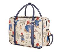Signare Paddington Bear Travel Cabin Bag, Tapestry Design with Navy Trim, London Theme Print (Paddington Bear, Cabin-PADD)