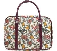 Signare Tapestry Cabin Bag - Pomegranate and Lemon | Lightweight Travel Holdall for Women | Stylish Overnight & Weekend Bag with Mediterranean Fruit Design (POMEGRA)