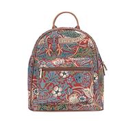 Signare Tapestry Casual Backpack Rucksack Women School Bags with William Morris Design (Strawberry Thief Red, DAPK-STRD)
