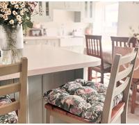 Signare Tapestry Chair Cushion, Strawberry Thief Grey Pattern, 40 x 40 x 7 cm, Medium (Strawberry Theif Grey, BOOST-MD-STGR)