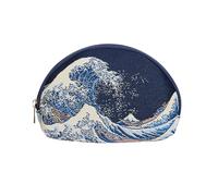 Signare Tapestry Cosmetic Bag Makeup Bag for Women with Great Wave Off Kanagawa Design Licesned by British Museum (Great Wave Off Kanagawa, COSM-BM-Wave)