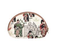 Signare Tapestry Cosmetic Bag Makeup Bag for Women with Scottish-Inspired Tapestry Pattern (Echoes of Scotland - Piper Pattern, COSM-Echoes)