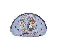 Signare Tapestry Cosmetic Make Up Bag - Alice In Wonderland Nothing But Cards In Blue Blue