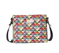 Signare Tapestry Crossbody Bag Small Shoulder Bag for Women with Fashion Pattern Design (Colourful Geometric, XB02-MTRI)