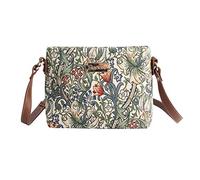 Signare Tapestry Crossbody Bag Small Shoulder Bag for Women with William Morris Design (Golden Lily, XB02-GLILY)