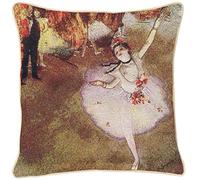 Signare Tapestry Cushion Cover - 18 x 18 inches (45cm x 45cm) - Decorative Sofa Cushion Inspired by Artistic Masterpieces (The Star, Cushion Cover ONLY)