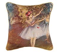 Signare Tapestry Cushion Cover - 18 x 18 inches (45cm x 45cm) - Decorative Sofa Cushion Inspired by Artistic Masterpieces (Two Dancer, Cushion Cover ONLY)