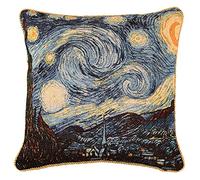 Signare Tapestry Cushion Cover - 18 x 18 inches (45cm x 45cm) - Decorative Sofa Cushion Inspired by Artistic Masterpieces (Starry Night, Cushion Cover ONLY)