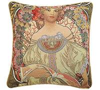 Signare Tapestry Cushion Cover 18 x18 inches 45cm x 45cm Decorative Sofa Cushions (Mucha -Daydream, Cushion Cover ONLY; CCOV-ART-AM-DAYDREAM)