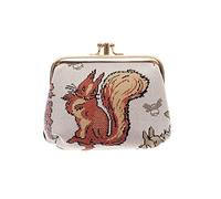 Signare Tapestry Cute Exquisite Double Pocket Kiss Lock Coin Purse for Women with Animal and Pet Design (Nutkin)