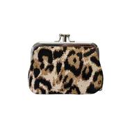 Signare Tapestry Cute Exquisite Double Pocket Kiss Lock Coin Purse for Women with Animal Print Design (Leopard Print) - FRMP