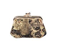 Signare Tapestry Cute Exquisite Double Pocket Kiss Lock Coin Purse for Women with Floral Design
